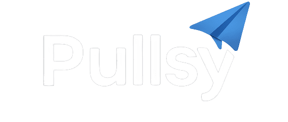 Pullsy logo with paper airplane icon for innovative communication solutions.