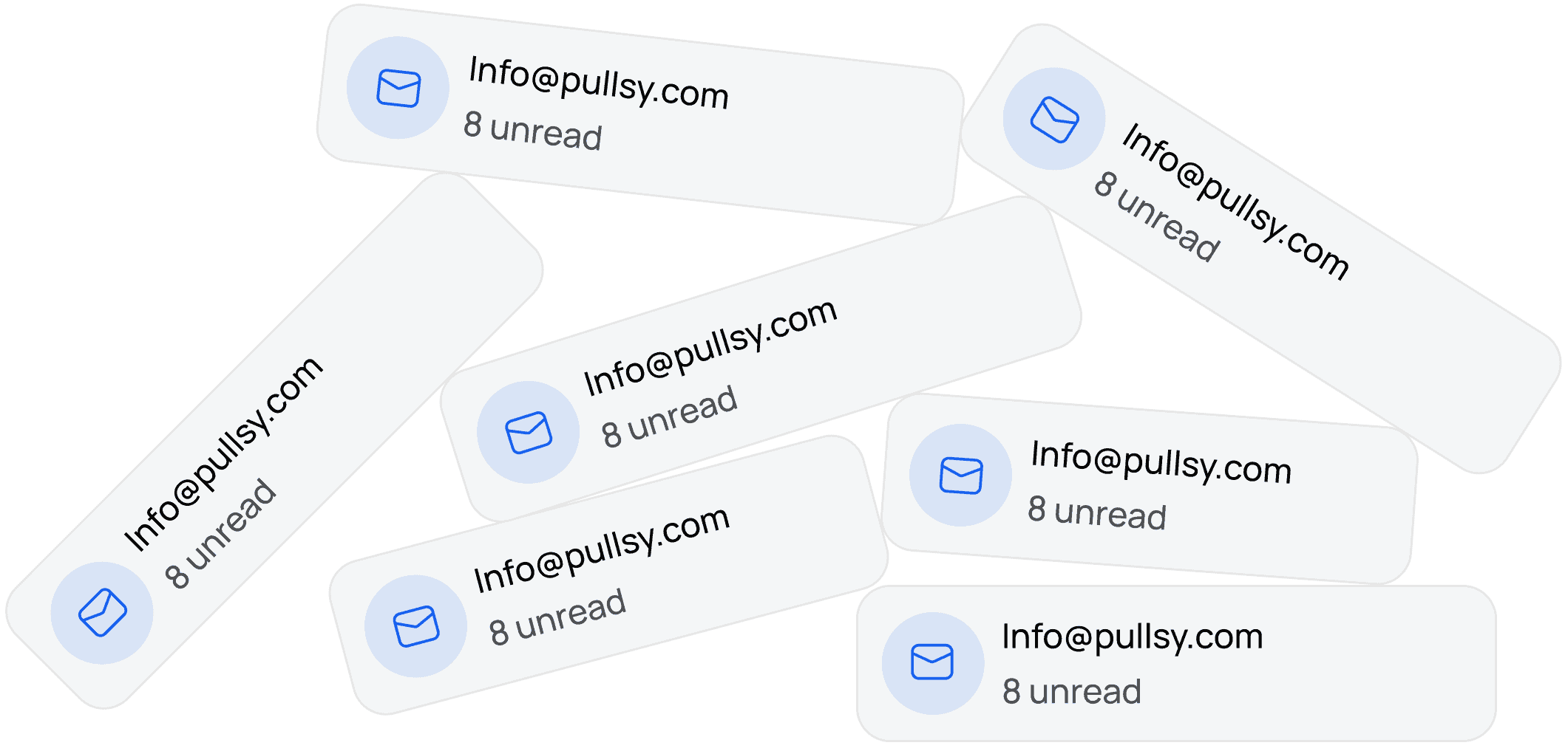 Email notification icons for Pullsy communication platform with unread messages.