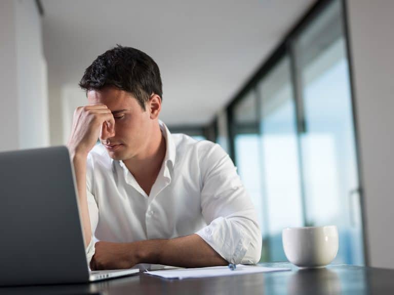 Man frustrated with emails