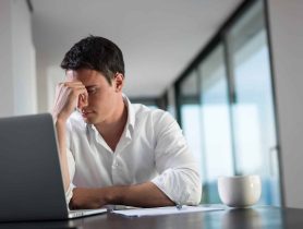 Man frustrated with emails